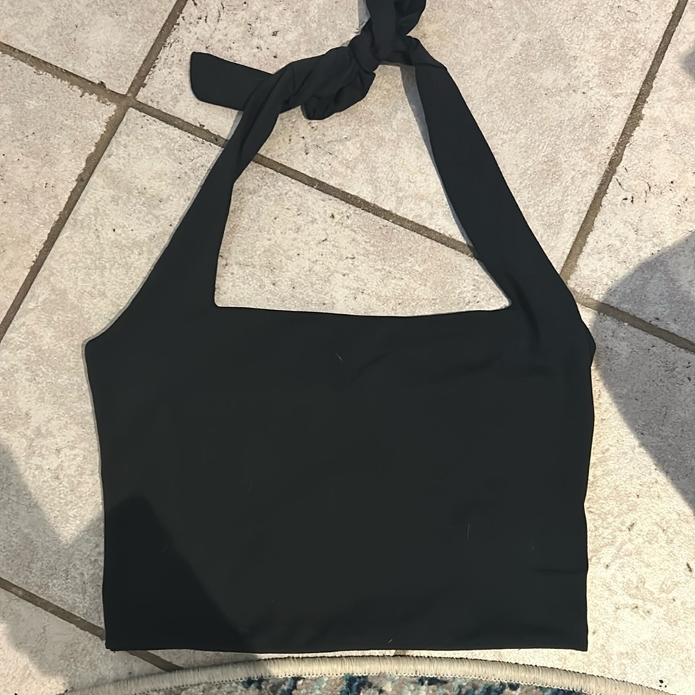 Garage square neck halter crop top (size xs)
